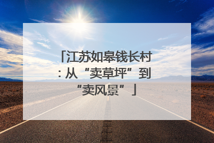 江苏如皋钱长村：从“卖草坪”到“卖风景”
