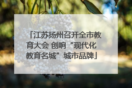 江苏扬州召开全市教育大会 创响“现代化教育名城”城市品牌