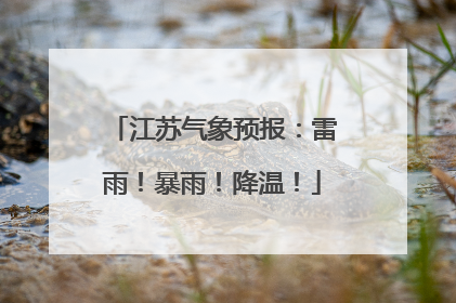 江苏气象预报：雷雨！暴雨！降温！