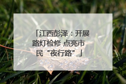 江西彭泽：开展路灯检修 点亮市民“夜行路”