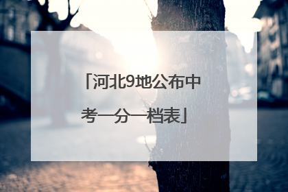 河北9地公布中考一分一档表