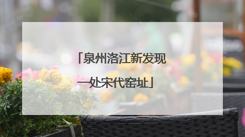 泉州洛江新发现一处宋代窑址