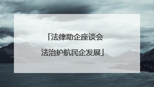 法律助企座谈会 法治护航民企发展