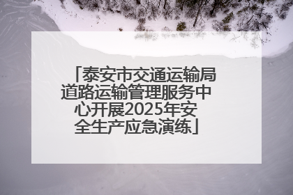泰安市交通运输局道路运输管理服务中心开展2025年安全生产应急演练