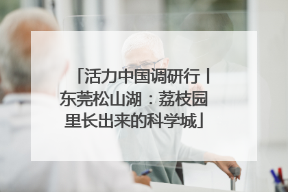 活力中国调研行丨东莞松山湖：荔枝园里长出来的科学城