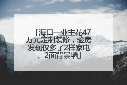 海口一业主花47万元定制装修，验房发现仅多了2样家电、2面背景墙