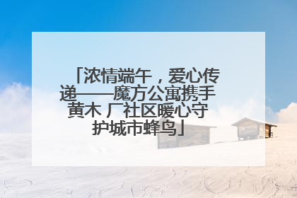 浓情端午，爱心传递——魔方公寓携手黄木 厂社区暖心守护城市蜂鸟