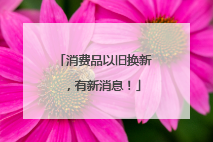 消费品以旧换新，有新消息！