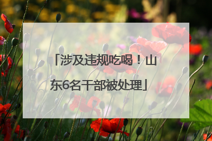涉及违规吃喝！山东6名干部被处理