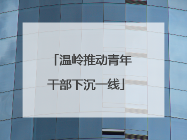 温岭推动青年干部下沉一线