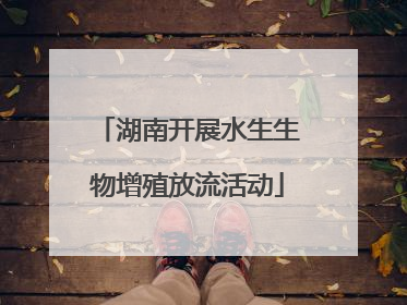 湖南开展水生生物增殖放流活动