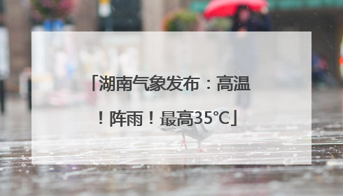 湖南气象发布：高温！阵雨！最高35℃