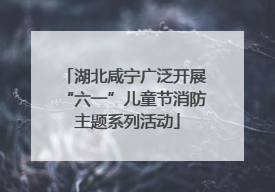 湖北咸宁广泛开展“六一”儿童节消防主题系列活动