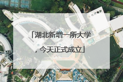 湖北新增一所大学，今天正式成立