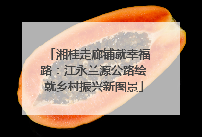 湘桂走廊铺就幸福路：江永兰源公路绘就乡村振兴新图景