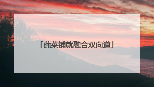 莼菜铺就融合双向道