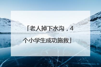 老人掉下水沟，4个小学生成功施救