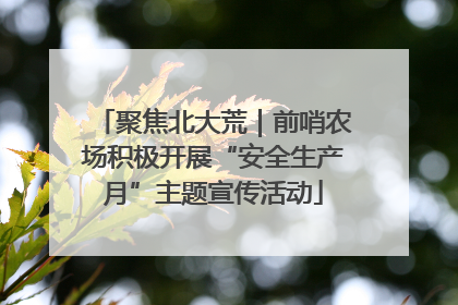 聚焦北大荒｜前哨农场积极开展“安全生产月”主题宣传活动