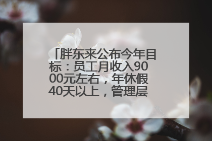 胖东来公布今年目标：员工月收入9000元左右，年休假40天以上，管理层人均分配70万元