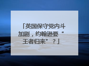英国保守党内斗加剧，约翰逊要“王者归来”？