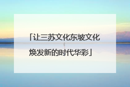 让三苏文化东坡文化焕发新的时代华彩