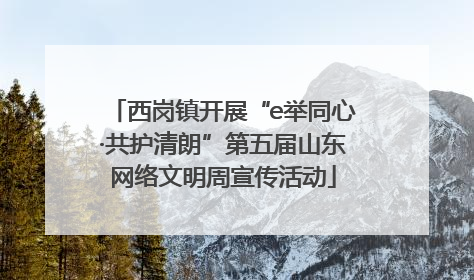 西岗镇开展“e举同心·共护清朗”第五届山东网络文明周宣传活动