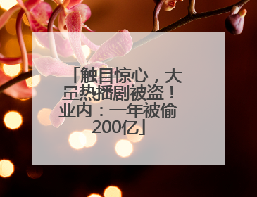 触目惊心，大量热播剧被盗！业内：一年被偷200亿