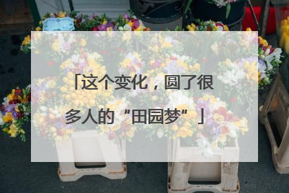 这个变化，圆了很多人的“田园梦”