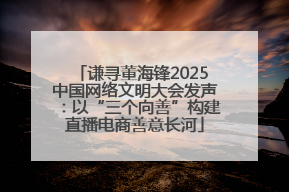 谦寻董海锋2025中国网络文明大会发声：以“三个向善”构建直播电商善意长河
