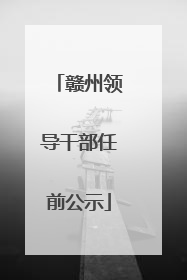 赣州领导干部任前公示