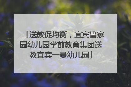 送教促均衡，宜宾鲁家园幼儿园学前教育集团送教宜宾一曼幼儿园