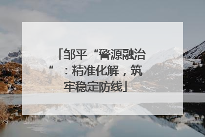 邹平“警源融治”：精准化解，筑牢稳定防线