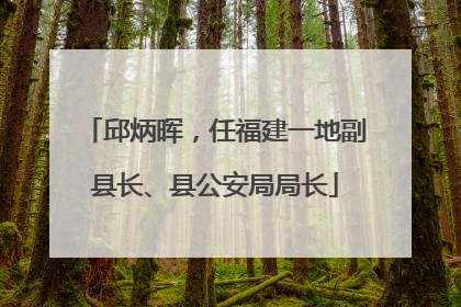 邱炳晖，任福建一地副县长、县公安局局长