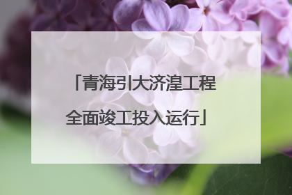 青海引大济湟工程全面竣工投入运行