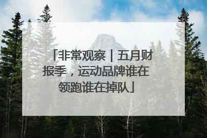 非常观察｜五月财报季，运动品牌谁在领跑谁在掉队