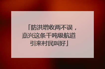 防洪增收两不误，嘉兴这条千吨级航道引来村民叫好