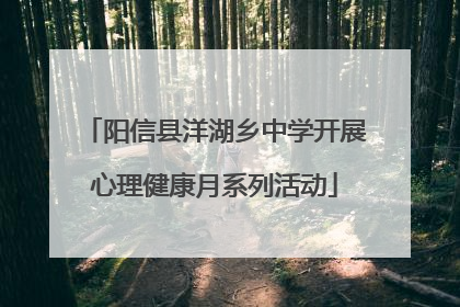 阳信县洋湖乡中学开展心理健康月系列活动