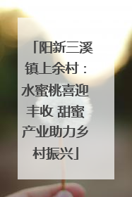 阳新三溪镇上余村：水蜜桃喜迎丰收 甜蜜产业助力乡村振兴