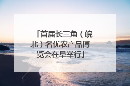 首届长三角（皖北）名优农产品博览会在阜举行