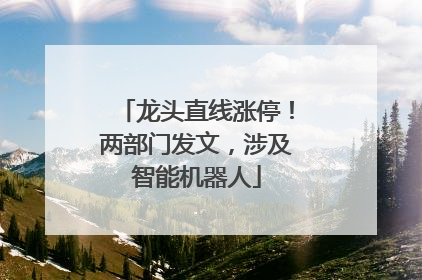 龙头直线涨停！两部门发文，涉及智能机器人
