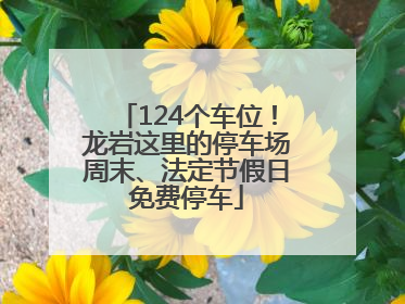 124个车位！龙岩这里的停车场周末、法定节假日免费停车