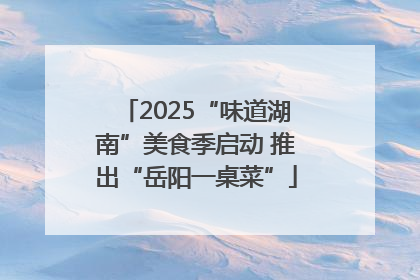 2025“味道湖南”美食季启动 推出“岳阳一桌菜”
