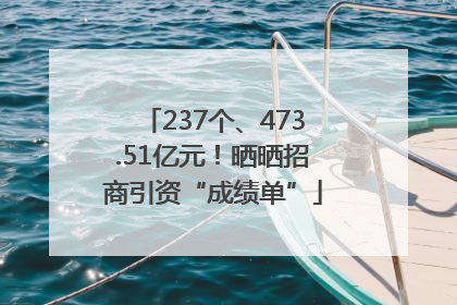 237个、473.51亿元！晒晒招商引资“成绩单”