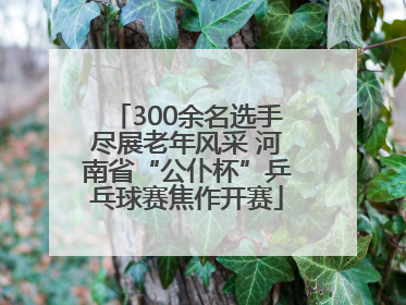 300余名选手尽展老年风采 河南省“公仆杯”乒乓球赛焦作开赛
