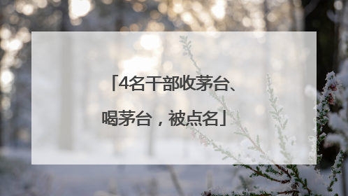 4名干部收茅台、喝茅台，被点名