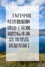 5月中国经济数据解读②｜宏观调控标本兼治 攻坚高质量发展