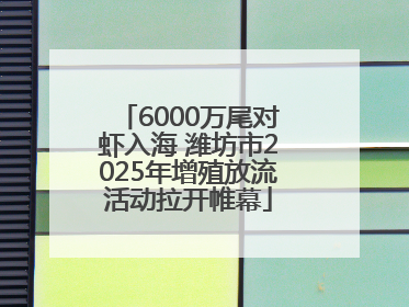 6000万尾对虾入海 潍坊市2025年增殖放流活动拉开帷幕