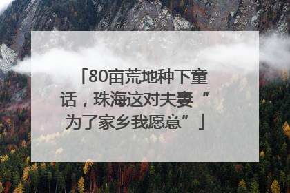 80亩荒地种下童话，珠海这对夫妻“为了家乡我愿意”